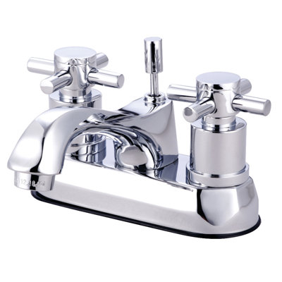 Kingston Brass Concord Two-Handle 3-Hole Deck Mount 4" Centerset Bathroom Faucet with Brass Pop-Up