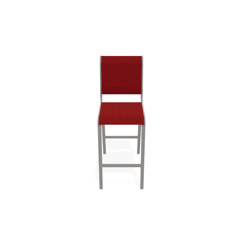 Tabouret de bar 29,5 po Holna, Rouge 1D Sunbrella®, Gris chaleureux texturé