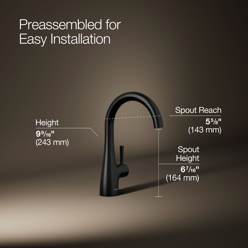 Transitional Beverage Faucet, Matte Black