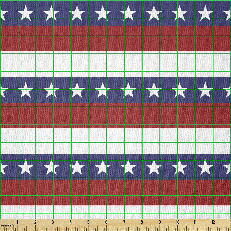 Devari Stars and Stripes Pattern American Flag Inspired Patriotic Multi-Purpose Fabric