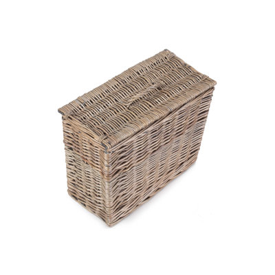 Wicker Toilet Tidy Lidded Basket