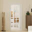 Interior Door Slab with Frame - 10 Lite Clear Glass White MDF Door, Prehung-Style Door Kit with Pre-installed Hinges, Locking Silver Handle Included, No Pre-drilled Holes-125132398-125132399