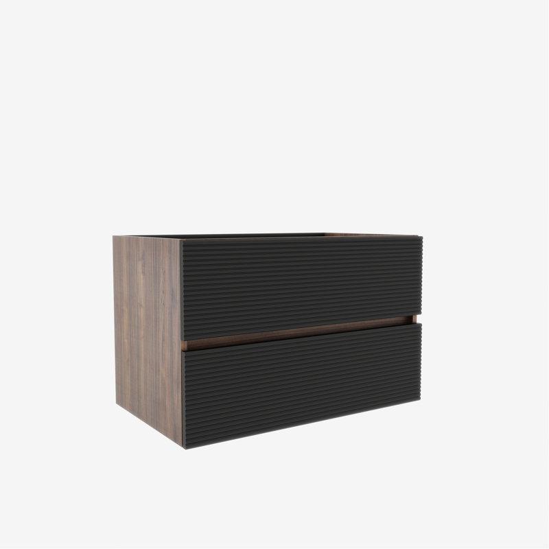 Ensemble de meuble-lavabo mural 30 po avec double tiroir noir doux Grace