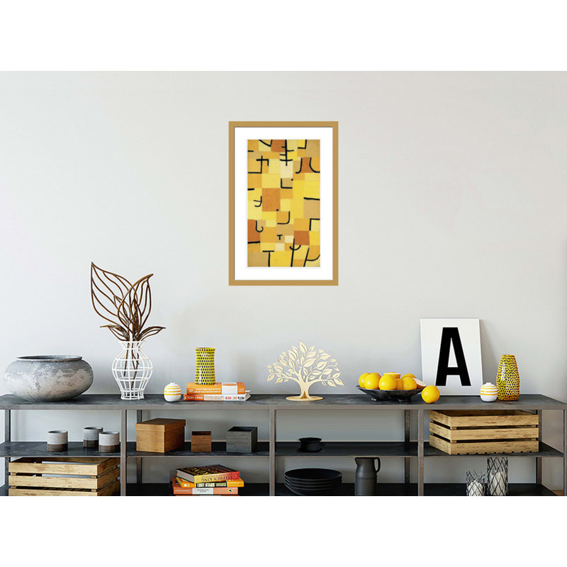 «Signs In Yellow» par Paul Klee - Impression giclée sur cadre, 29,5 po H x 19,59 po L