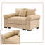 Fauteuil surdimensionné en velours côtelé avec 3 coussins décoratifs, accoudoirs souples et coussin à rebond élevé-1009059780