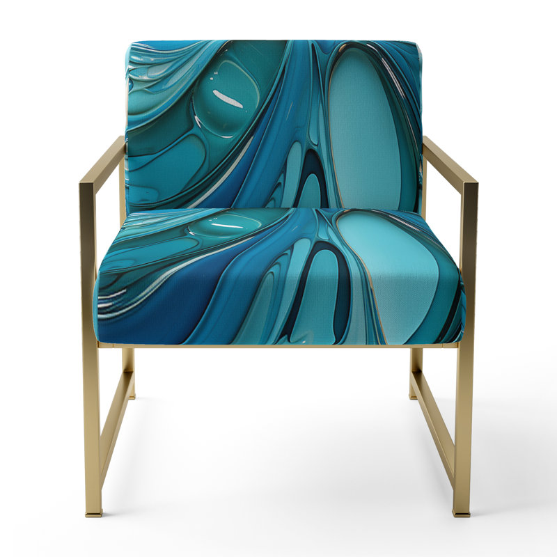 Chaise d'appoint rembourrée Blue Fluid Grind II, Doré