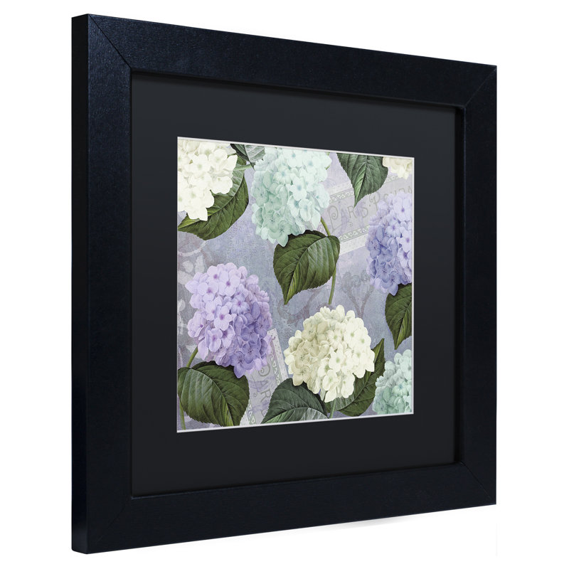«Hortensia Lavender» par Jadaya, impression encadrée, H 11 po x l 14 po x P 0,5 po, Noir