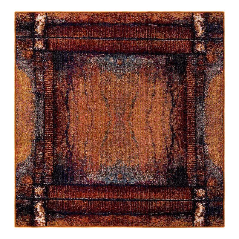 Tapis orange Eddins, Carré 5 pi 3 po