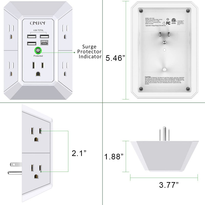 5 Tamper Resistant Single Outlet