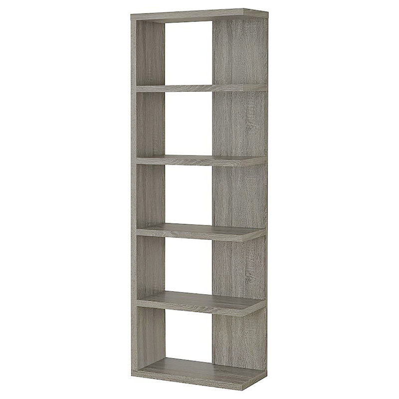 Weathered Grey 5-Shelf Bookcase