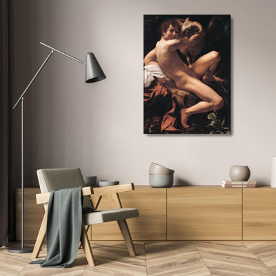 «Saint John the Baptist» par Caravaggio - Toile tendue avec châssis