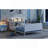 Full Size Metal Platform Bed Frame With Light, Kids Full Metal Bed With Upholstered And Storage Headboard, White-1929580548-1929580550
