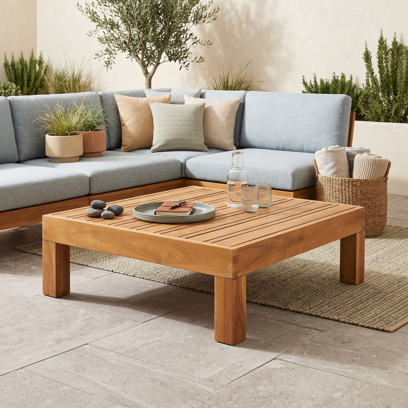 Table basse d'extérieur en bois, Teck