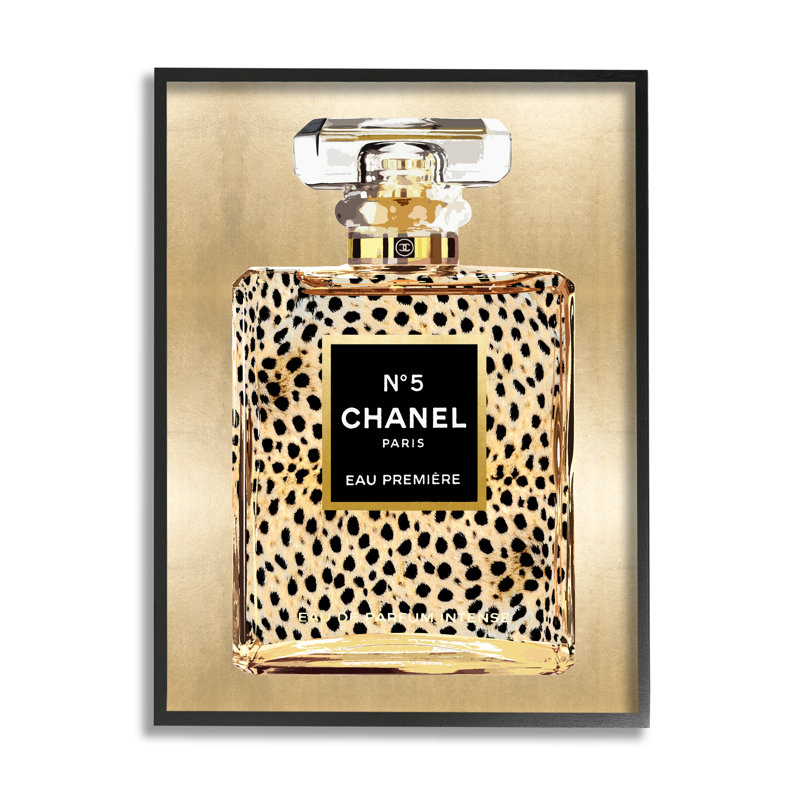 Parfum à motif guépard par Madeline Blake, Cadre noir, H 20 po x l 16 po x P 1,5 po
