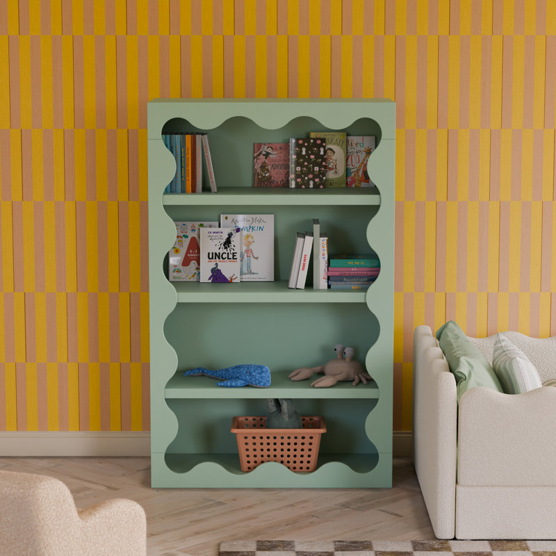 Lido Wave Bookcase, Light Sage