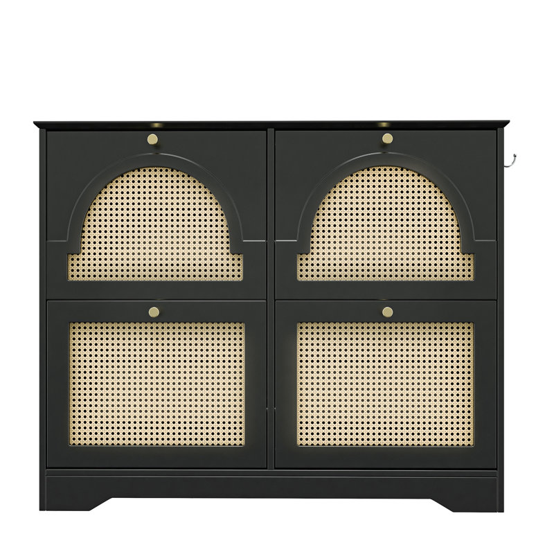 Armoire à chaussures Mid-Century, Noir
