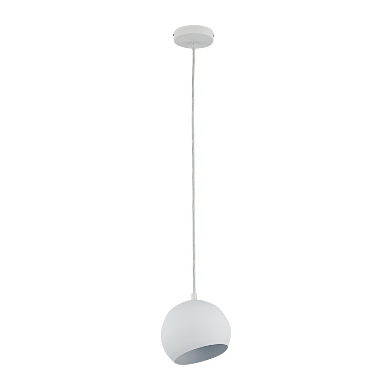 Luminaire sphère suspendu 1 lumières simple Monterey, Blanc mat