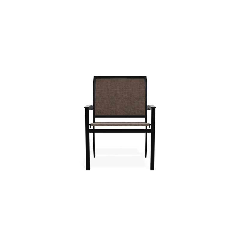 Chaise de café empilable en aluminium Bazza, Noir, Moka Sunbrella®