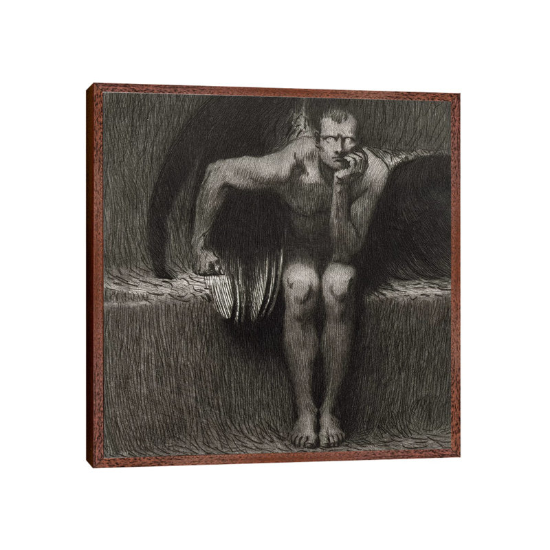 Lucifer, 1892 1 Piece Painting on Canvas, 66.04cm H x 66.04cm W x 3.81cm D, Classic Brown Wood Framed