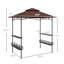 2-Tier Outdoor BBQ Gazebo,BBQ Grill Gazebo,With 2 Side Shelves,Storage Baskets,Ceiling Hook