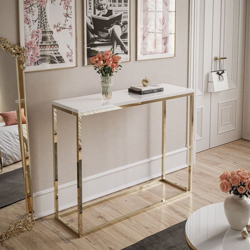 Console Nanafalia, 78cm H x 100cm W x 30cm D, High-Gloss White