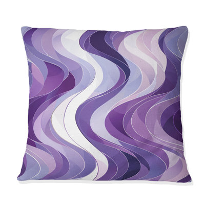 Coussin décoratif mauve et blanc Midcentury Waves