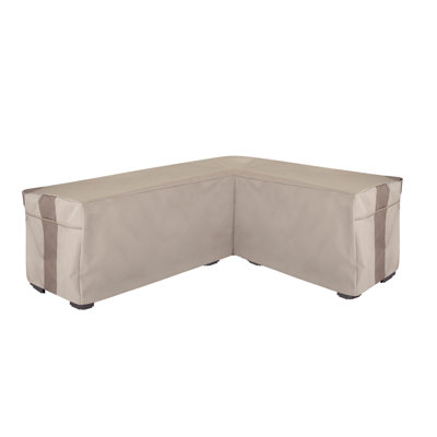 Modern Leisure Monterey Patio Sectional Lounge Set Cover, 104"L x 83"L x 32"W x 31"H, Beige by Rebrilliant
