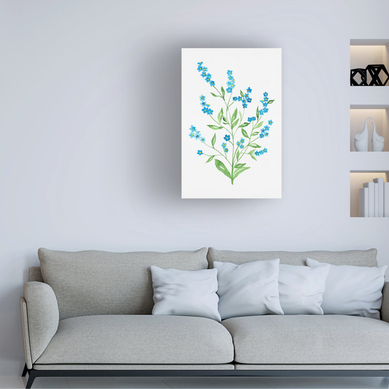 Impression sur toile moderne et contemporaine en bois «Forget Me Not», H 24 po x l 16 po x P 2 po