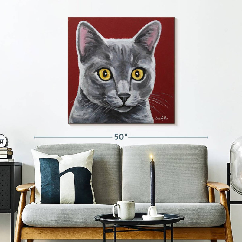 Crowle gris chat Oliver, H 30 po x l 30 po