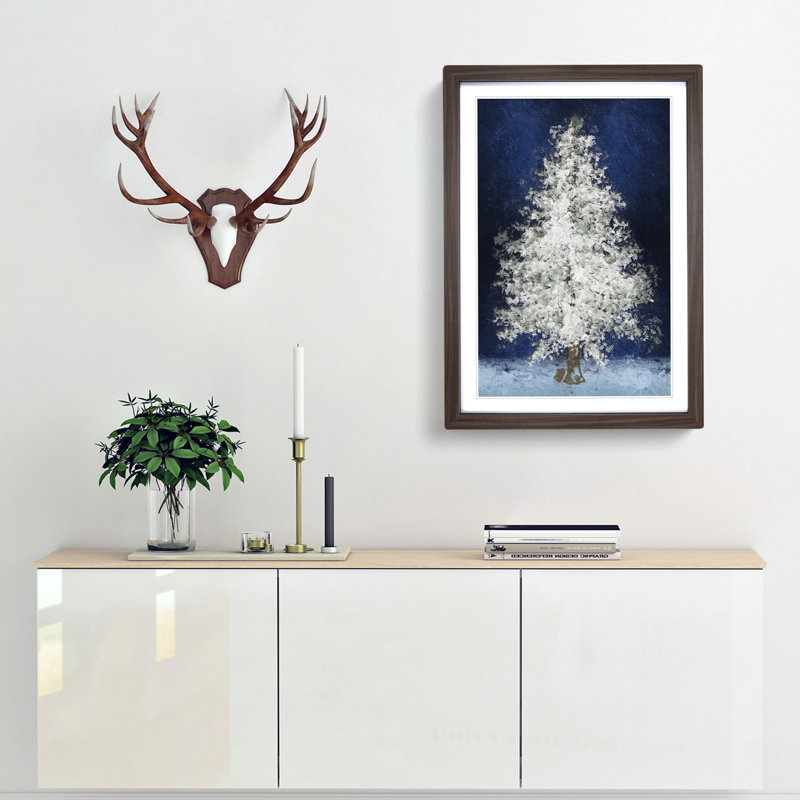 Tree at Winter - Picture Frame Painting Print, Walnut Framed, 65cm H x 48cm W x 2cm D