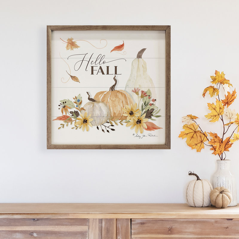 «Hello Fall Pumpkins» par Audrey Jeanne Roberts, H 4 po x l 4 po x P 1 po