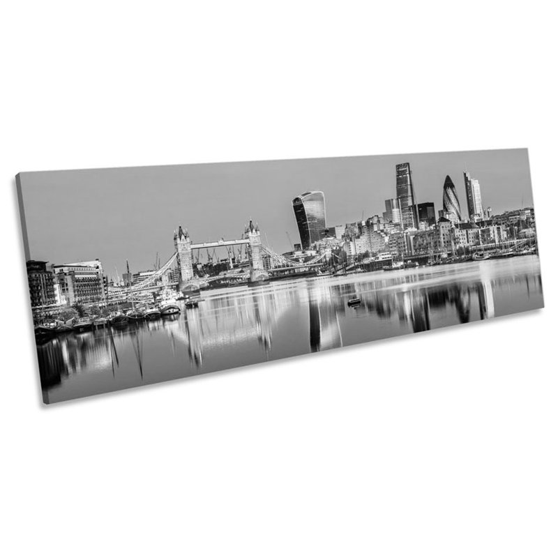 London City Skyline - Wrapped Canvas Panoramic Print, 40.64cm H x 121.92cm W x 2cm D