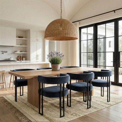 18" Seat Height Upholstered Velvet Kitchen Dining Chair (Set of 6)