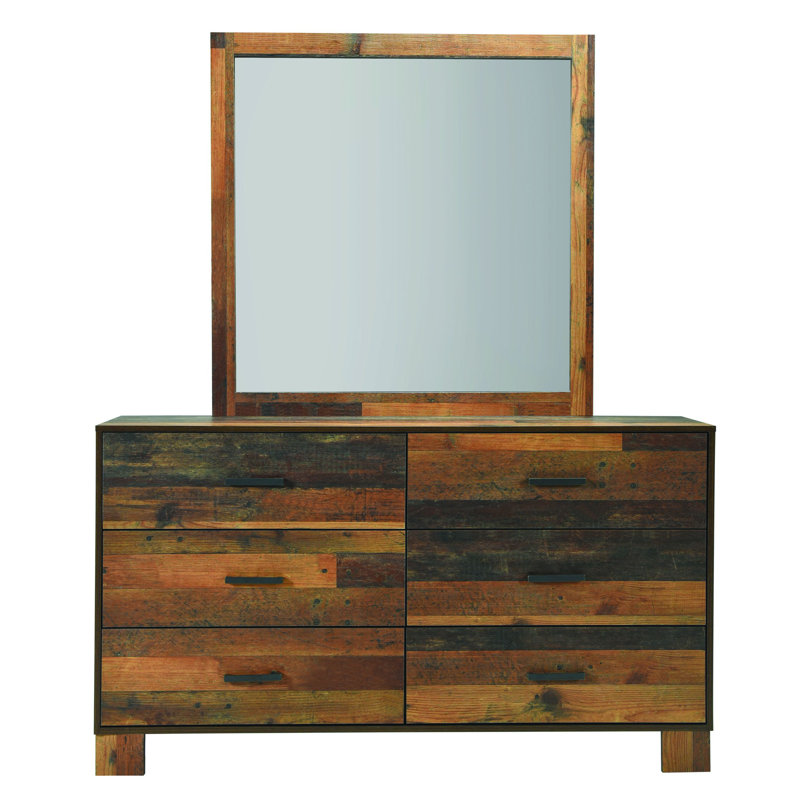 Commode double 6 tiroirs avec miroir