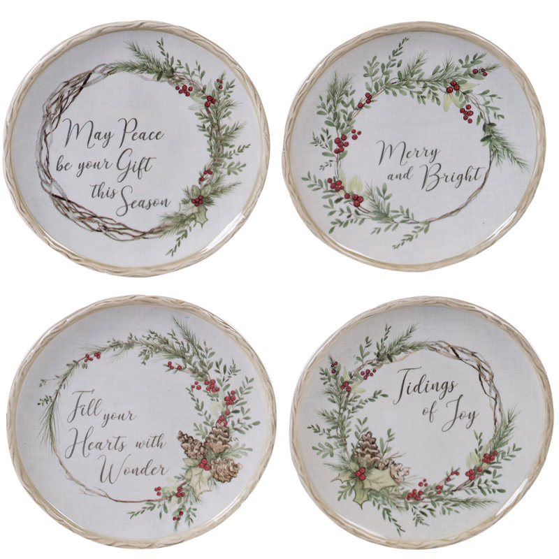 Ensemble de 4 canapés ronds 6 po Certified International Holly and Ivy
