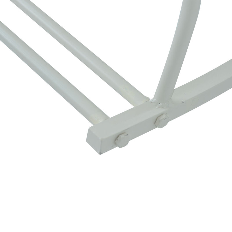 Outsunny Patio 2 Seater Rocking Bench Steel Garden Loveseat Chair White
