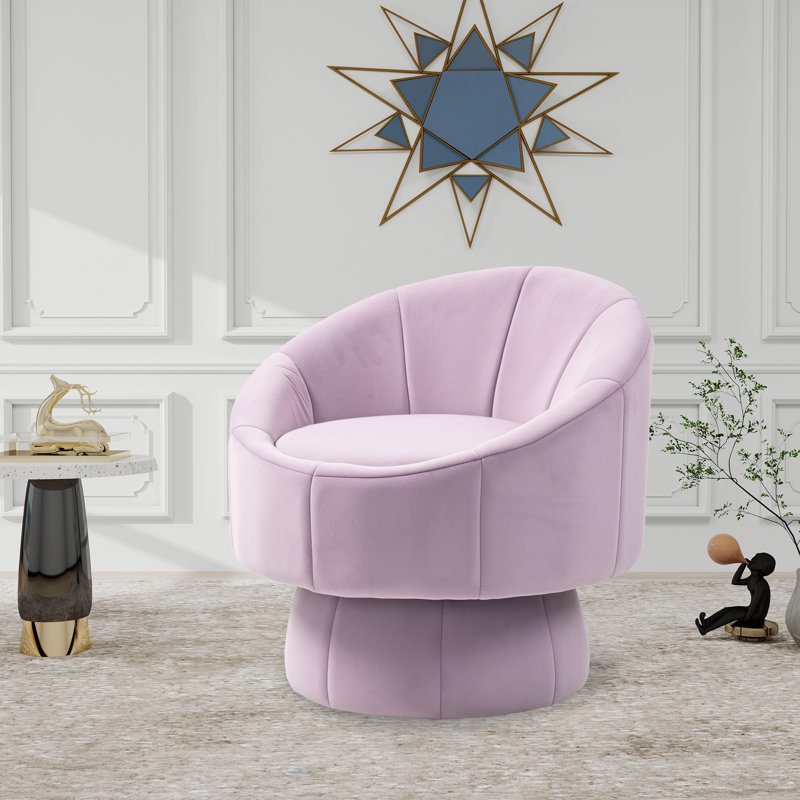 Fauteuil demi-tonneau en velours, Velours mauve