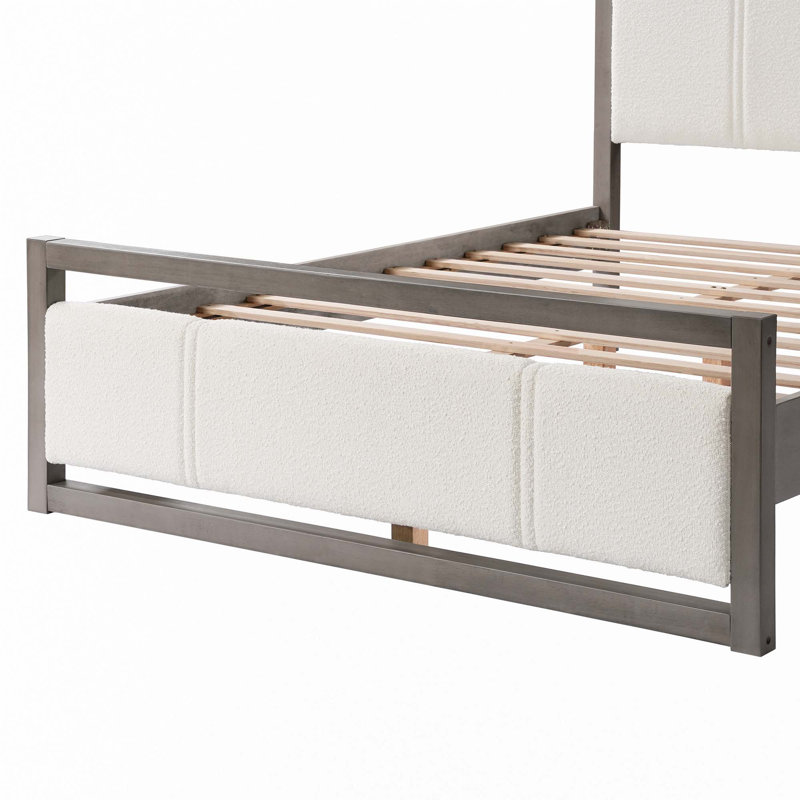 Lit plateforme en tissu Boucle, Grand