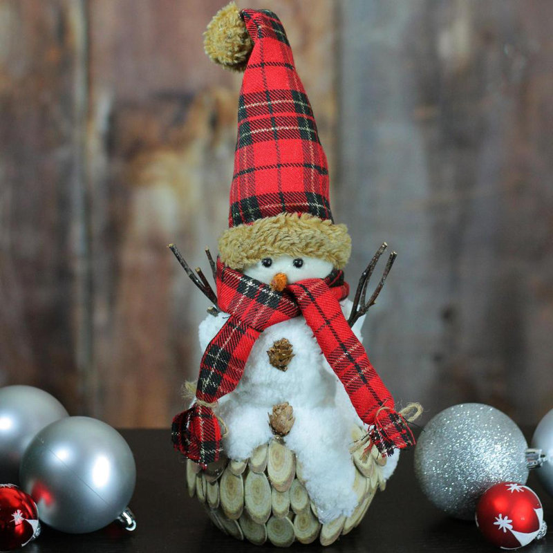 Décoration de Noël 13,5 "Holiday Moments avec écharpe rouge et chapeau de Noël