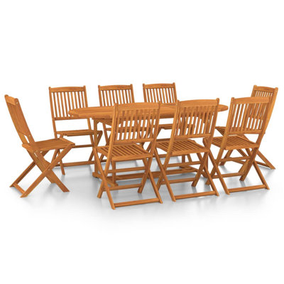 Stepp 9 Piece Garden Dining Set 180x90x75 cm Solid Wood Acacia