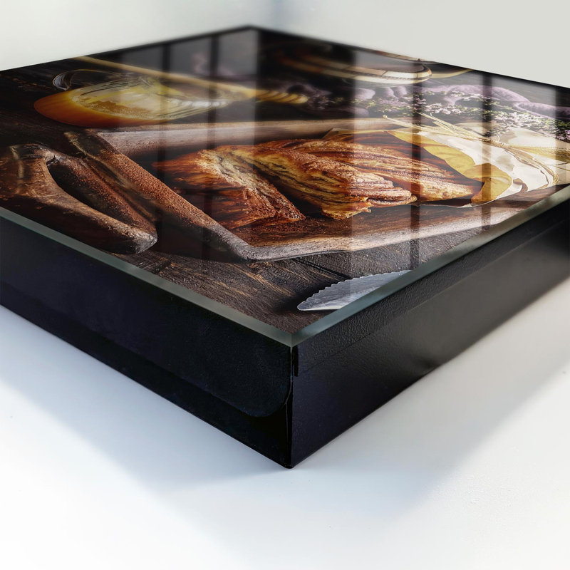 Key box, Opens to the right, 30x30x5, White, Rustic bread and honey full of warmth, 