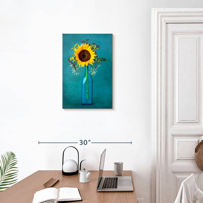 Harnek Sunflower In Vase, 24" H x 16" W