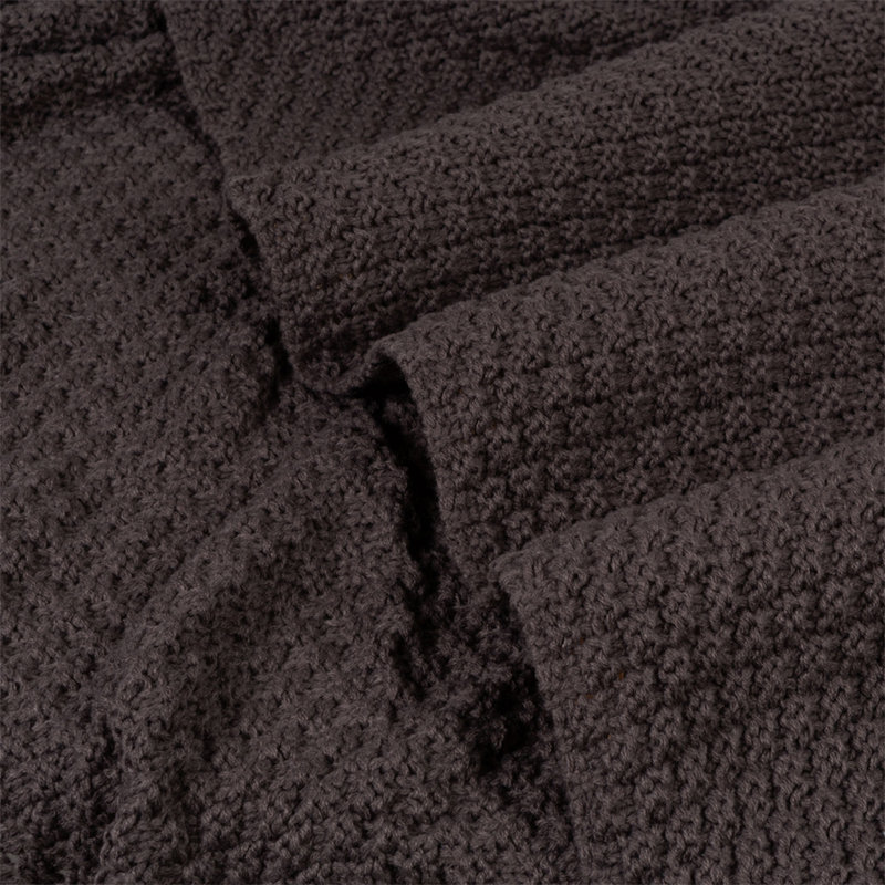 Knitted Throw Blanket, Charcoal