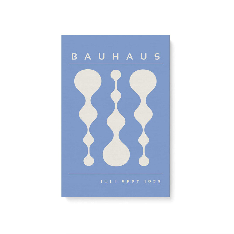 «Blue Retro Bauhaus», affiche sur toile encadrée, H 36 po x l 24 po x P 1,25 po, Toile tendue, Toile tendue