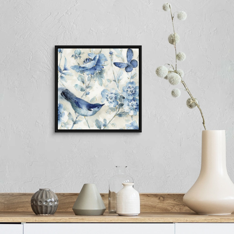 Indigold Xi par Audit Lisa - reproduction d'art sur toile, Toile avec cadre noir, H 14 po x l 14 po x P 2 po