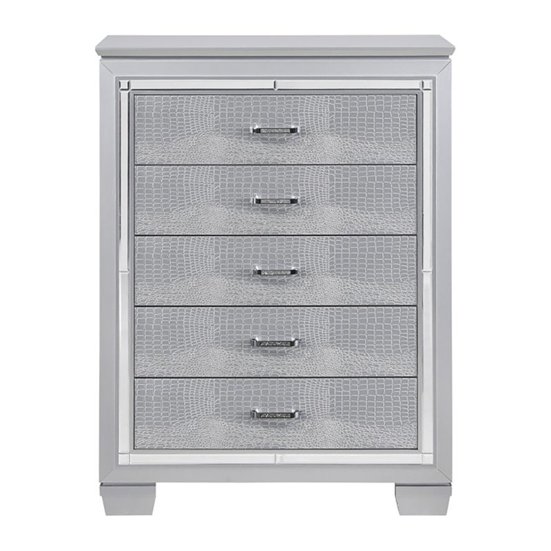 Waldon 38'' W 5 - Drawer Dresser, Silver