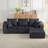 Basic Sectional Sofa, Modular  Sofa Sofa, Modern Corduroy Cloud Couch With Deep Seat, Upholstered 4-Seater Sofa-28246311-28246309