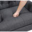 Chaise d'appoint gris anthracite avec capitonnage à boutons et pieds en tissu de bois d'hévéa texturé pour le salon