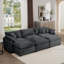 Ensemble de canapé surdimensionné à coussin modulaire, repose-pieds portatif, ensemble de canapé d'angle à dossier bas en L à assise profonde-2104772023