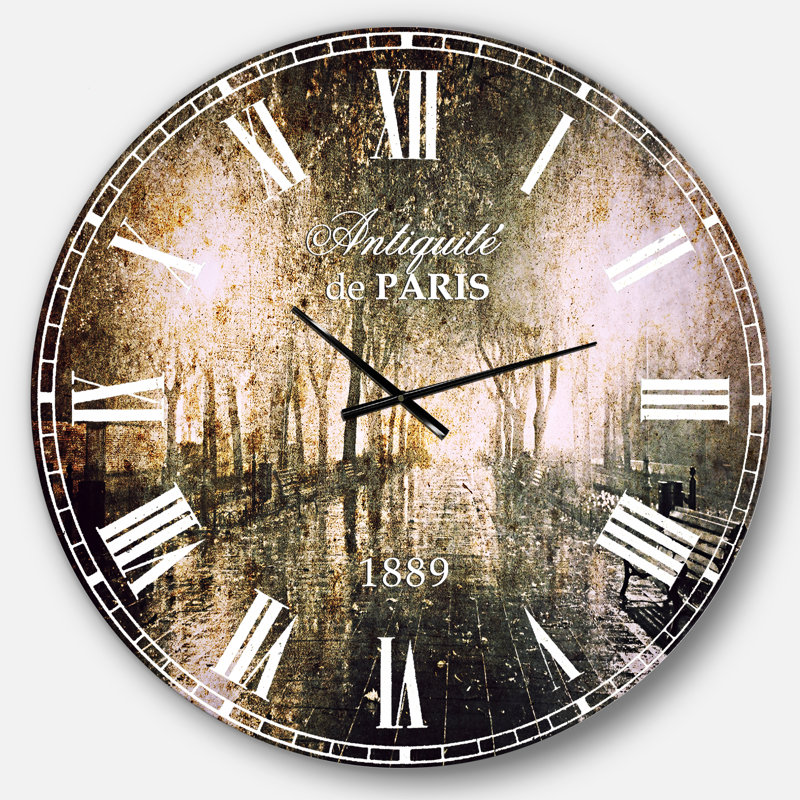 Night Alley avec lumières - horloge murale French Country, Grand